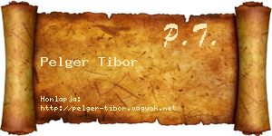 Pelger Tibor névjegykártya
